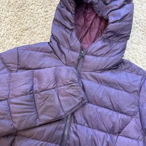 Eddie Bauer Coat Womens Small Purple EB650 Down Puffer Hooded Winter Parka